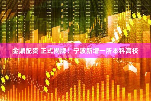 金鼎配资 正式揭牌！宁波新增一所本科高校