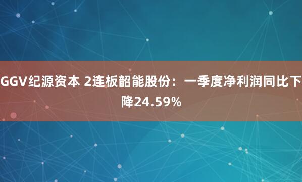 GGV纪源资本 2连板韶能股份：一季度净利润同比下降24.59%